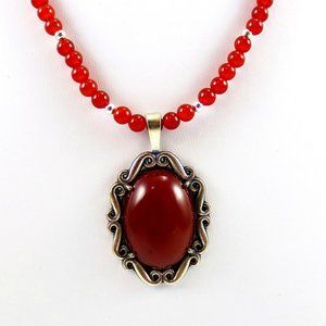 Carnelian and Sterling Silver Necklace